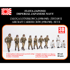 Załoga lotniskowca Floty Japonii Zestaw II (1930–1945) – figurki pilotów i obsługi lotniczej 1:200