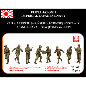 Załoga japońskiego okrętu wojennego Zestaw IV (1930–1945) w skali 1:72 – figurki z żywicy