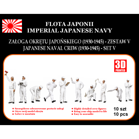 Załoga lotniskowca Floty Japonii Zestaw V (1930–1945) – figurki pilotów i obsługi lotniczej 1:72