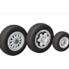 Koła do F-16A/B/C/D Fighting Falcon Late Wheels w skali 1:33 – RUFIO 3D
