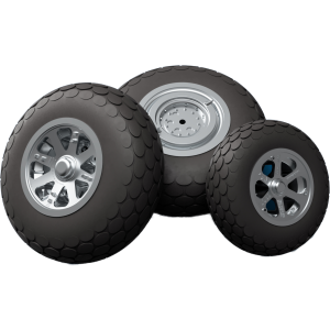 Koła do Lockheed P-38 Lightning z bieżnikiem Button Tread w skali 1:33 – druk 3D