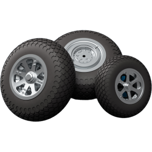 Koła do Lockheed P-38 Lightning z bieżnikiem Cross Tread w skali 1:32 – druk 3D