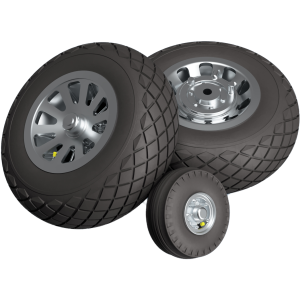 Koła do North American P-51 Mustang z bieżnikiem Diamond Tread w skali 1:33 – druk 3D