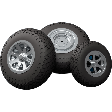 Koła do Lockheed P-38 Lightning z bieżnikiem Cross Tread w skali 1:32 – druk 3D