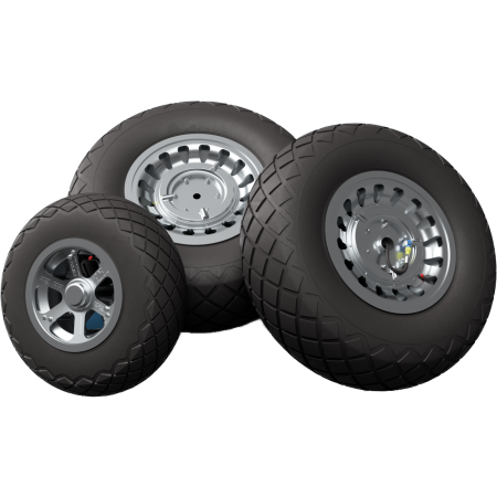 Koła do Northrop P-61 Black Widow z bieżnikiem Diamond Tread w skali 1:33 – druk 3D