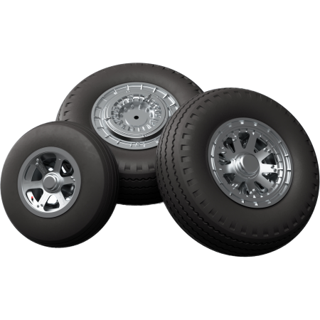 Koła do Northrop P-61 Black Widow z bieżnikiem Ribbed Tread w skali 1:48 – druk 3D