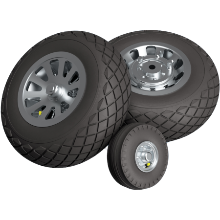 Koła do North American P-51 Mustang z bieżnikiem Diamond Tread w skali 1:33 – druk 3D