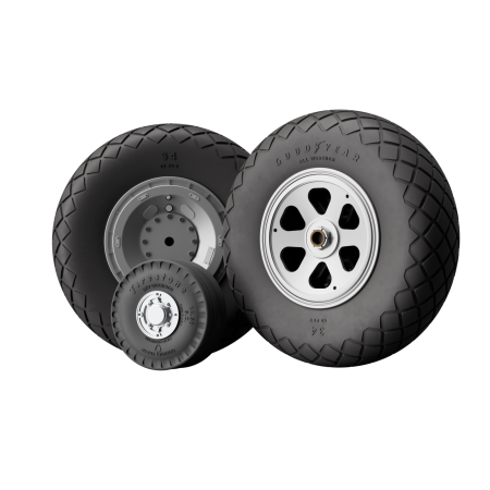 Koła do Republic P-47 Thunderbolt Zestaw I z bieżnikiem Diamond Tread w skali 1:33 – druk 3D
