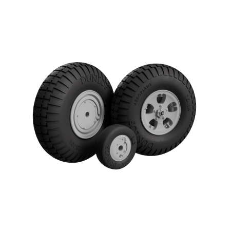 Koła do Supermarine Spitfire Mk I–V z bieżnikiem Block Tread w skali 1:33 – druk 3D