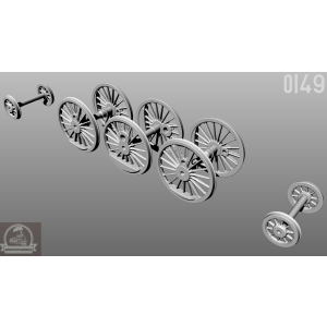 DraccusModels – Zestaw żywicznych kół do parowozu Ol49 oraz tendra 25D49 – skala 1:25 DraccusModels – Zestaw żywicznych kół do parowozu Ol49 oraz tendra 25D49 – skala 1:25