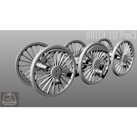 DraccusModels – Zestaw żywicznych kół do parowozu Pm3 / BR 03.10 oraz tendra 32D3 – skala 1:25